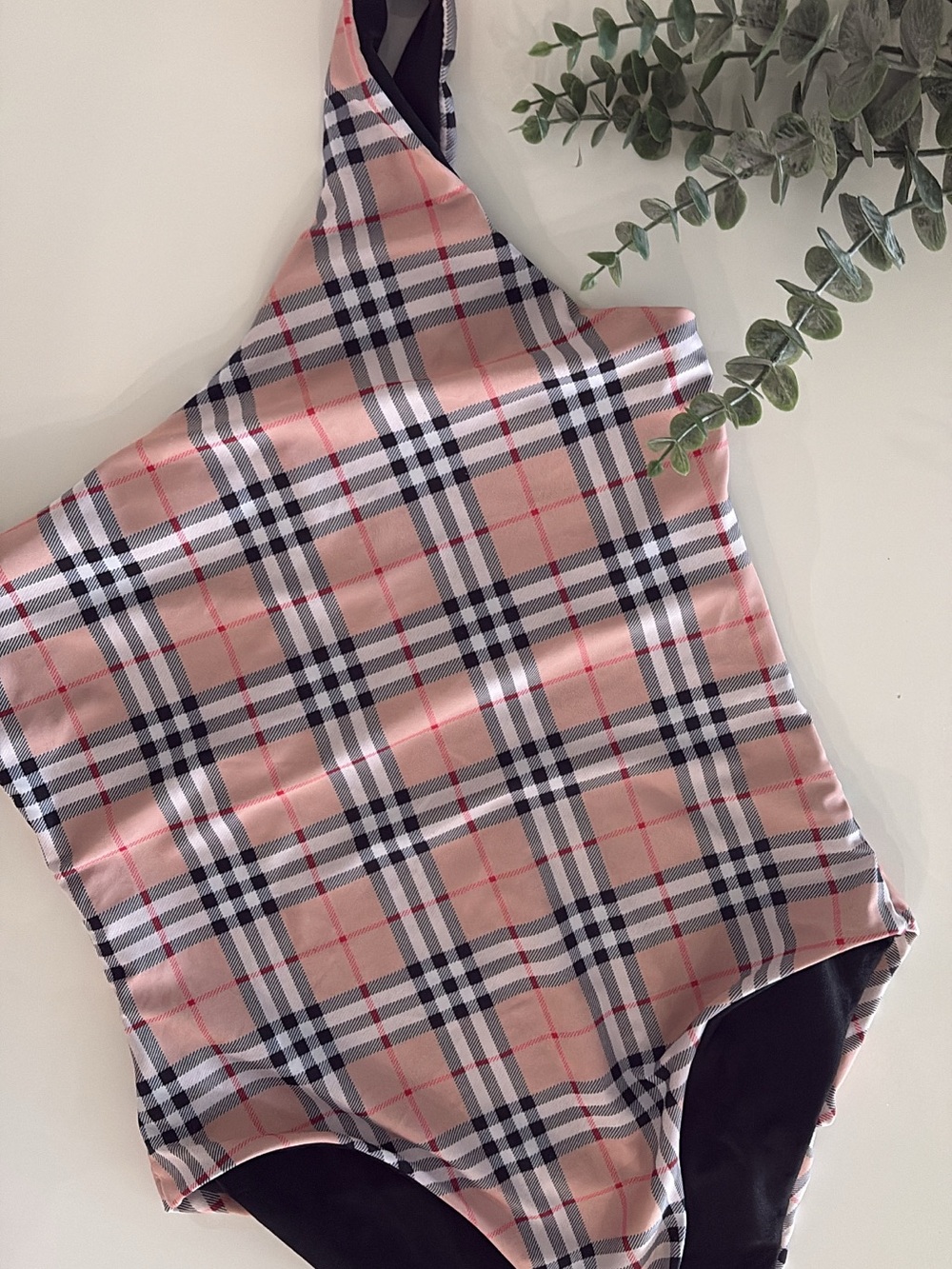 Plaid One-Piece Swimsuit